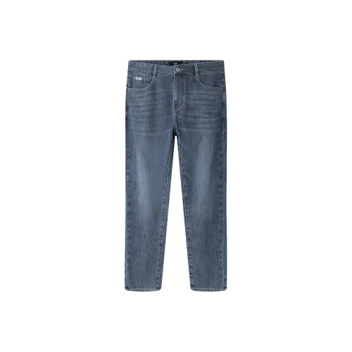 HLA Jeans Men Blue Gray Denim Gradient Medium 40