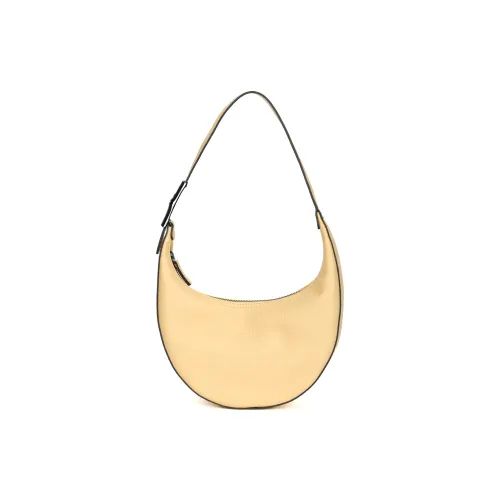 LONGCHAMP Roseau Essential Calfskin Crescent Bag Shoulder Bag Medium Size Women's Yellow