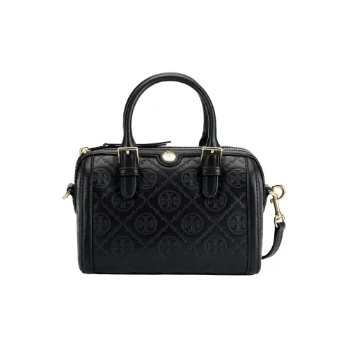 TORY BURCH Leather Barrel Bag Shoulder Bag Crossbody Bag Handbag Women's Black