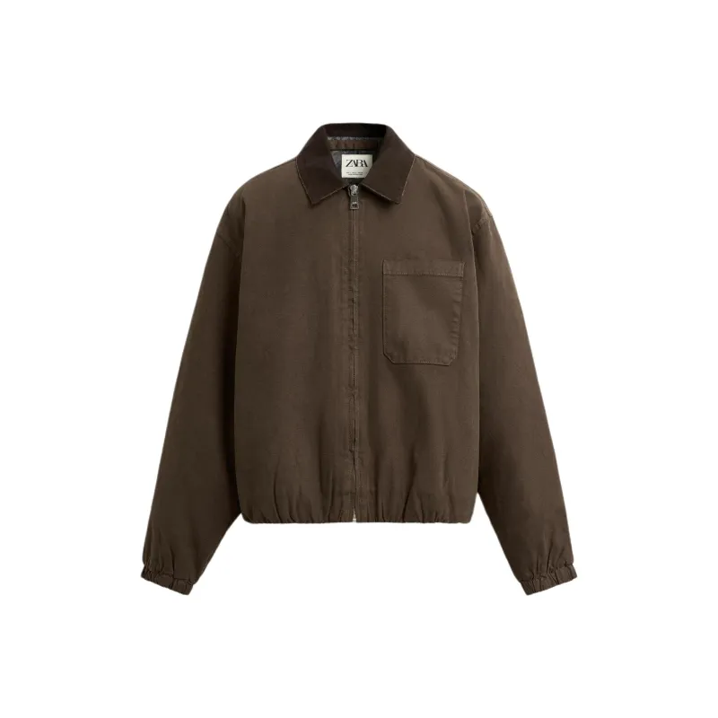 ZARA Jackets Men Brown-0