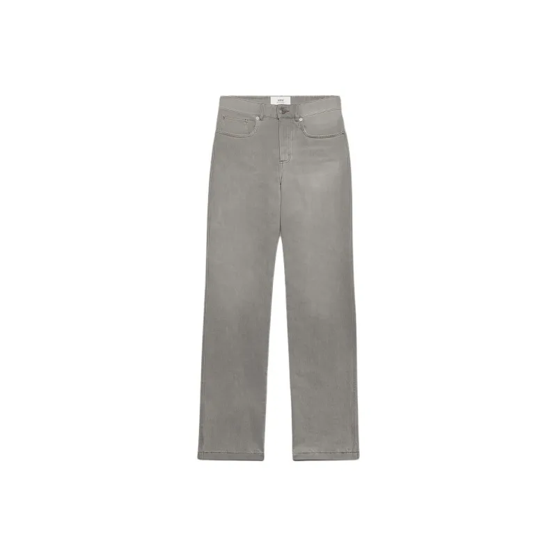 AMIPARIS Paris Logo Patch Straight Leg Jeans-4