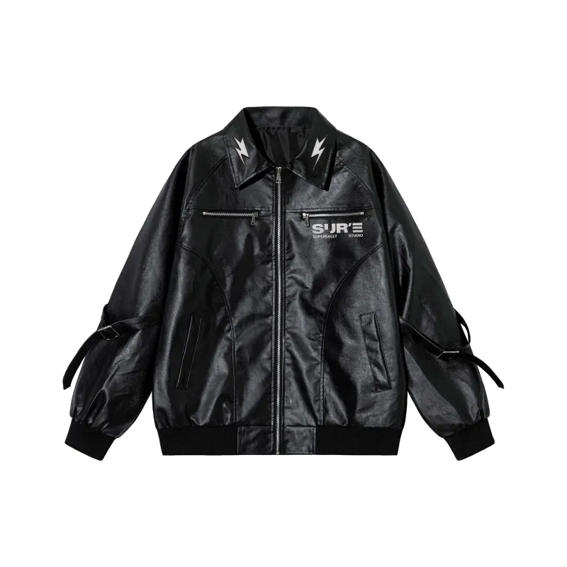 SUPEREALLY Leather Jacket Unisex-0