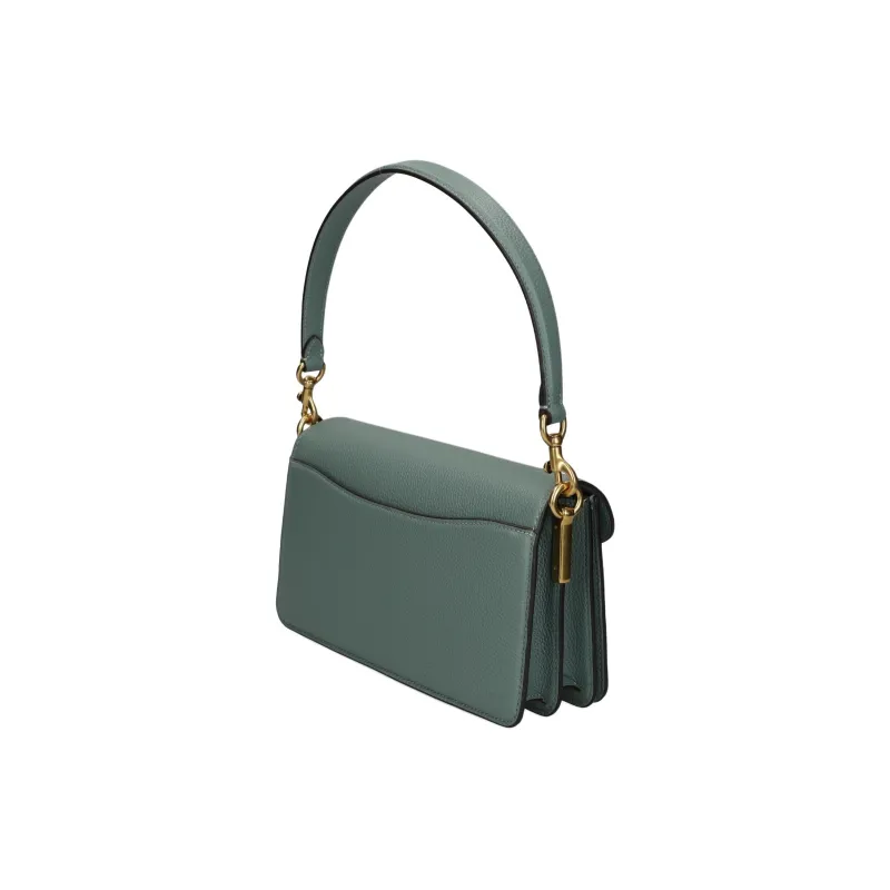 COACH Leather Shoulder Bag Medium Size Women's Blue Green-3