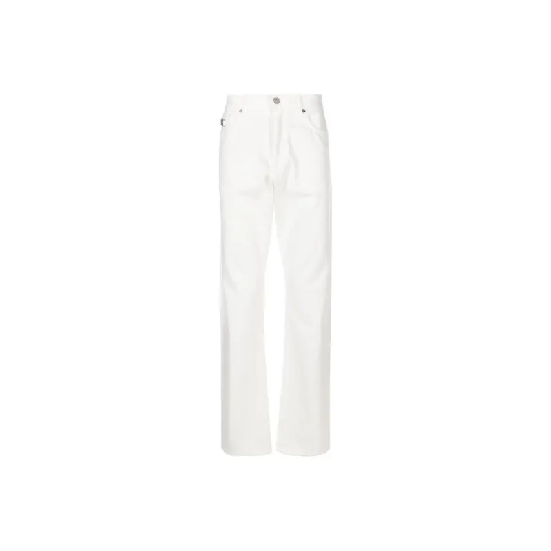 VERSACE Logo Patch Straight Leg Jeans-0