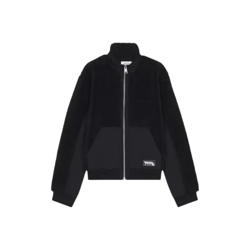 Maison Kitsune Flash Fox Patch Zipped Fleece Jacket-0