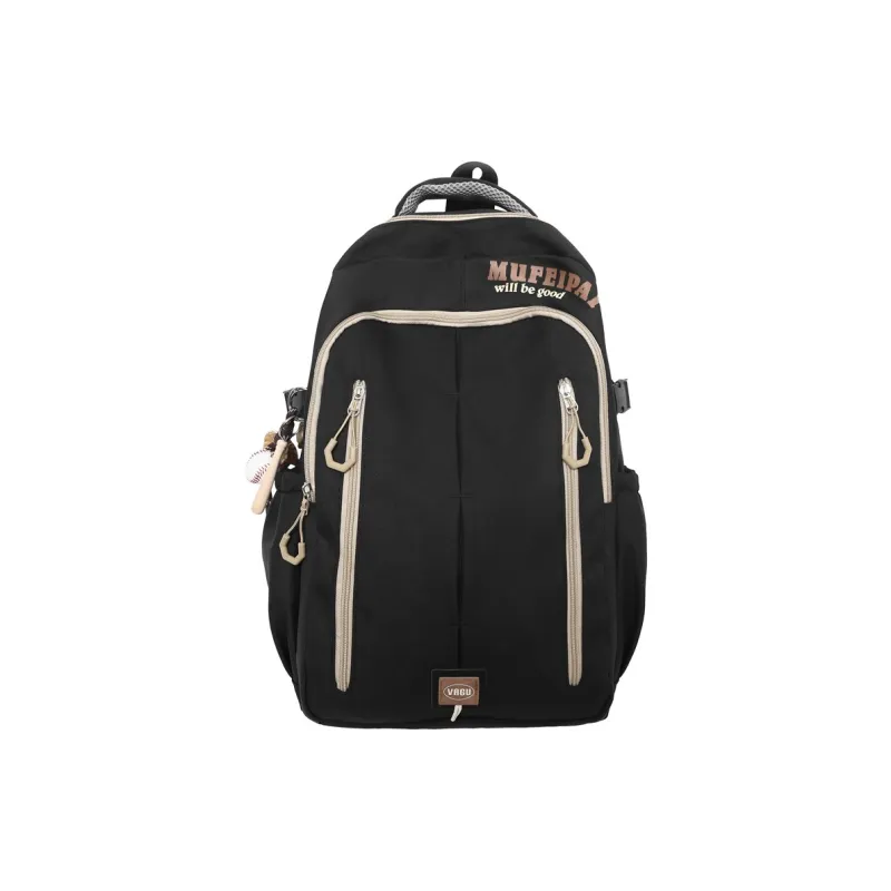 NOMK Nylon Backpack Unisex White/Red/Black-11
