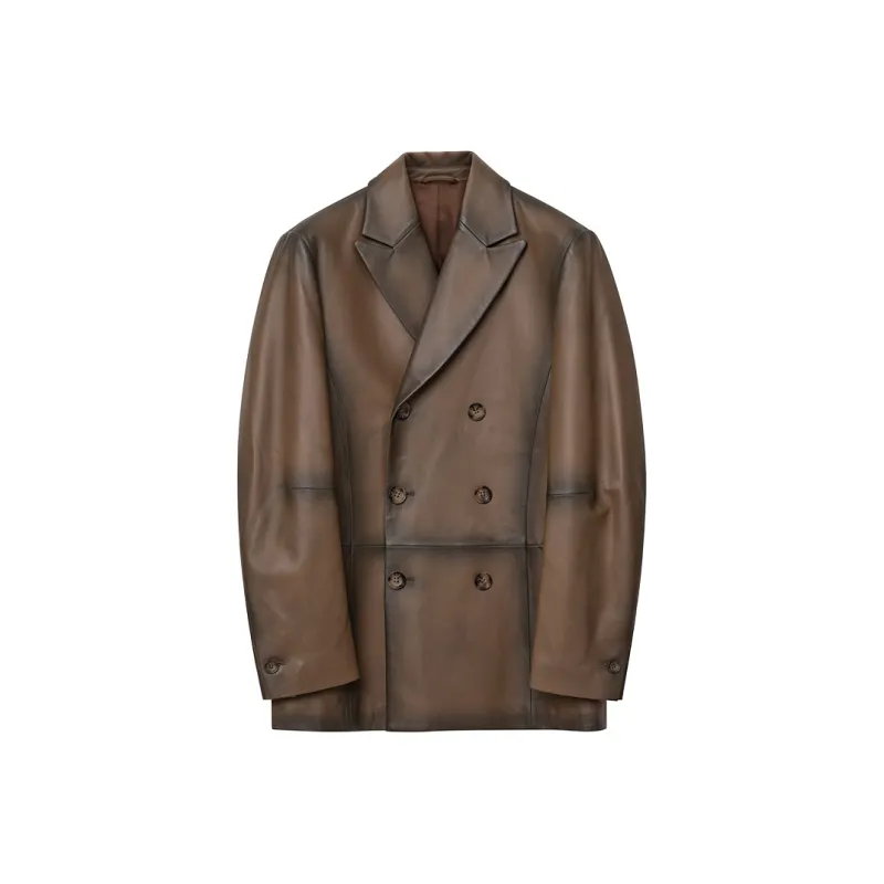 J.D.V Leather Jacket Men's Khaki-0