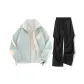 Mint Green+Black[Reversible Small Floral Clothing Sets]