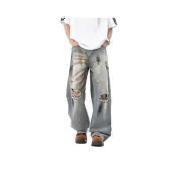 ADOONGA Jeans Unisex Vintage Blue
