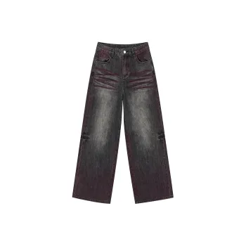 Heartboon Jeans Unisex Washed Purple