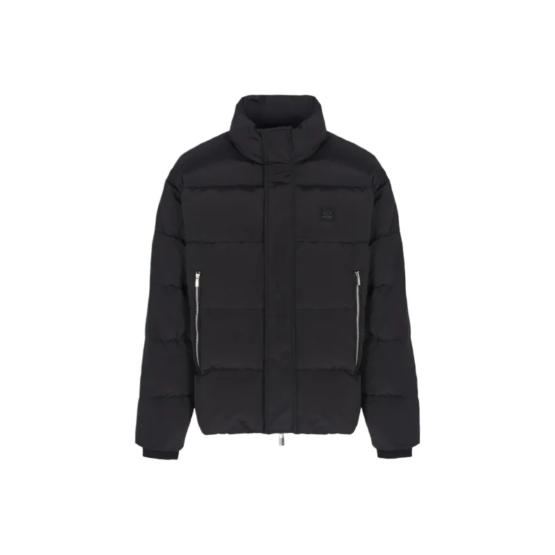ARMANI EXCHANGE Logo Patch High Neck Padded Jacket-0