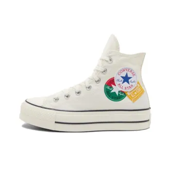 Converse All Star Lift Abrasion Resistant Height Increasing High Top Canvas Shoes Women's White