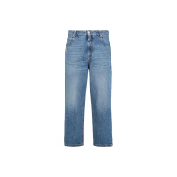 FENDI Ff Plaque Straight Leg Long Jeans