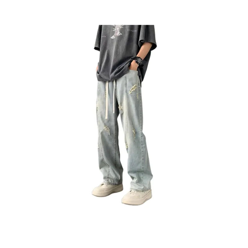 HOKLV Jeans Unisex-19