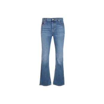 Alexander McQueen Belt-Looped Mid-Rise Jeans