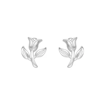 CLARKIA FLOWER 999 Fine Silver Stud Earrings Women's