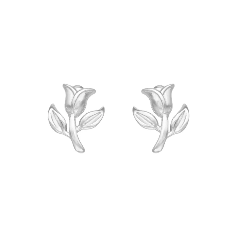 CLARKIA FLOWER 999 Fine Silver Stud Earrings Women's-0