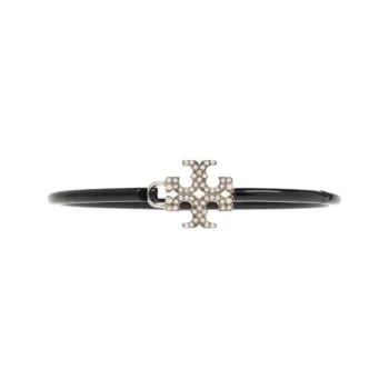 TORY BURCH Brass, Crystal Bangles Women's Black