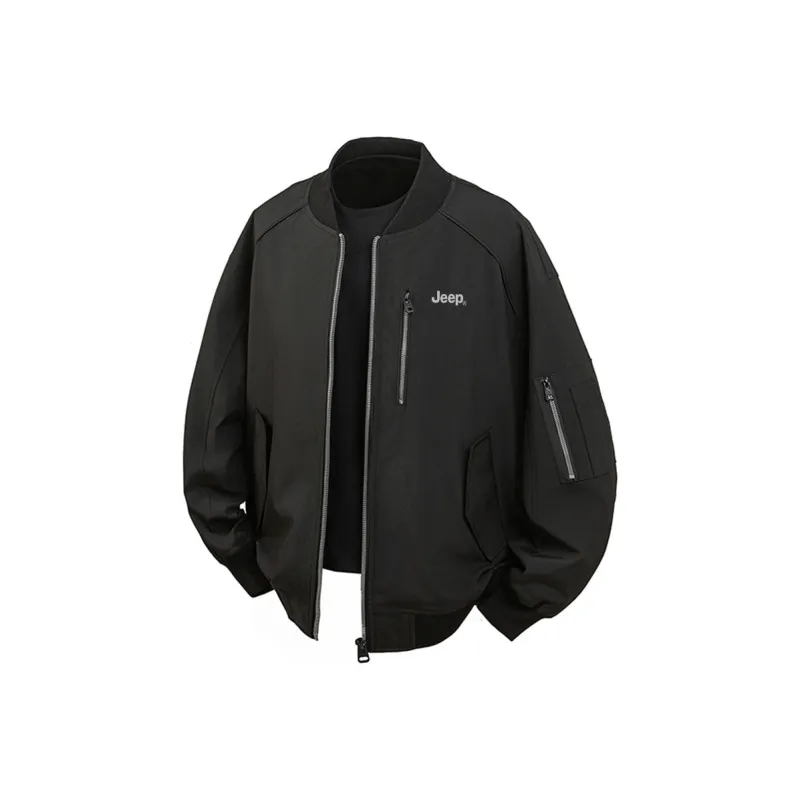 Jeep Long-Sleeved Zip Closure Stand Collar Flight Jackets & Coats Unisex-2