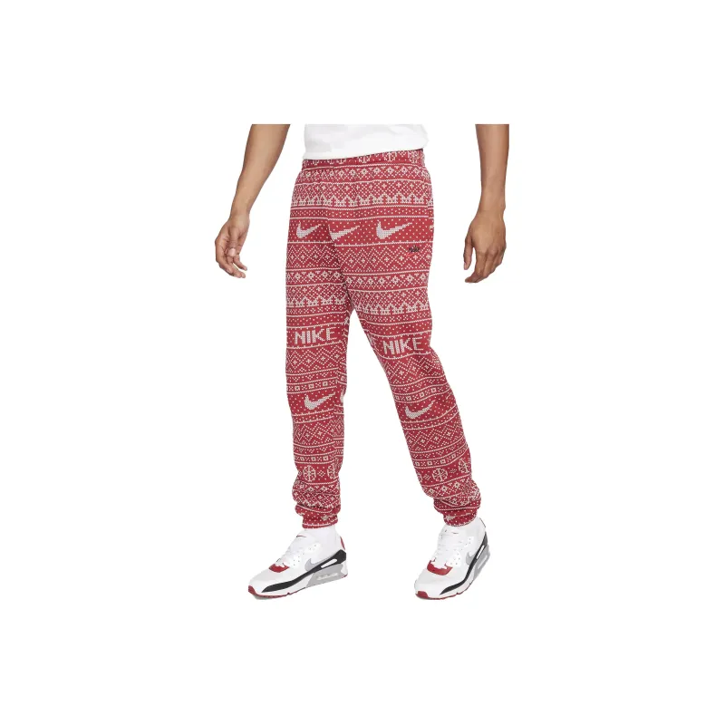 Nike Sportswear Club Fleece Knitted Sports Pants Men's Gym Red-0