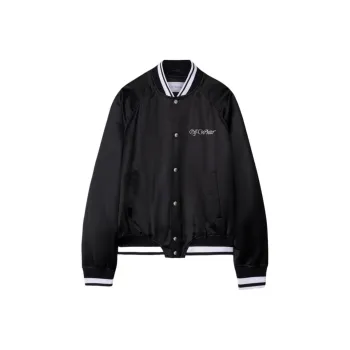 OFF WHITE College Logo Embroidered Bomber Jacket