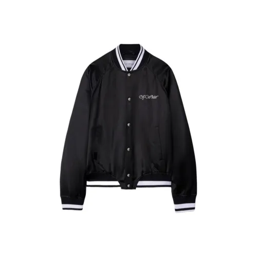 OFF WHITE College Logo Embroidered Bomber Jacket