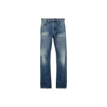 DIESEL Straight Cut Distressed Jeans