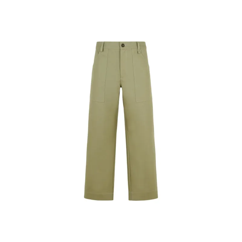 Maison Kitsune Logo Embroidered Workwear Pants-0