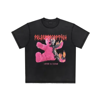 False Perception T Shirt Unisex Washed Black