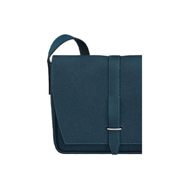 HERMES Steve Light Junior Togo Calfskin Messenger Bag Shoulder Bag Crossbody Bag Men's 7P Bleu De Prusse Prussian Blue-3