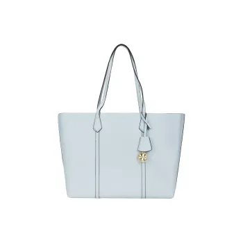 TORY BURCH Perry Leather Tote Bag, Shopping Bag, Shoulder Bag, Handbag Regular Women's Ice Blue