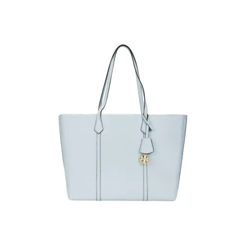 TORY BURCH Perry Leather Tote Bag, Shopping Bag, Shoulder Bag, Handbag Regular Women's Ice Blue