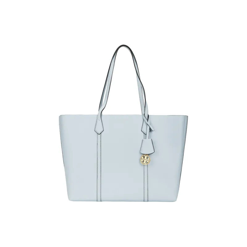 TORY BURCH Perry Leather Tote Bag, Shopping Bag, Shoulder Bag, Handbag Regular Women's Ice Blue-0