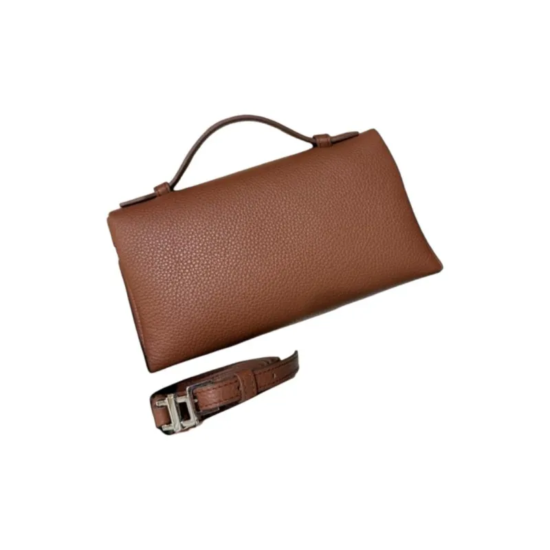 Loro Piana Calfskin Shoulder Bag, Crossbody Bag, Handbag Regular Women's Brick Red-1