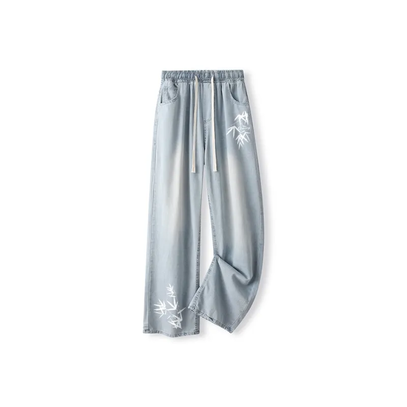 Qnxeey Jeans Unisex Light Blue-0