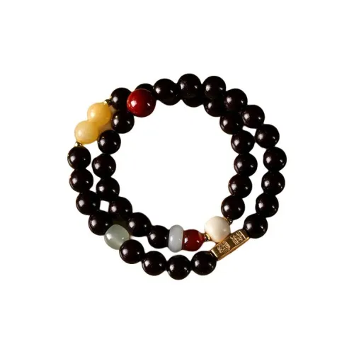 Xifeng Building Sandalwood Beaded Bracelet Stackable Multi Wrap Women's