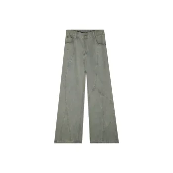 Menglaini Jeans Unisex Yellow Mud