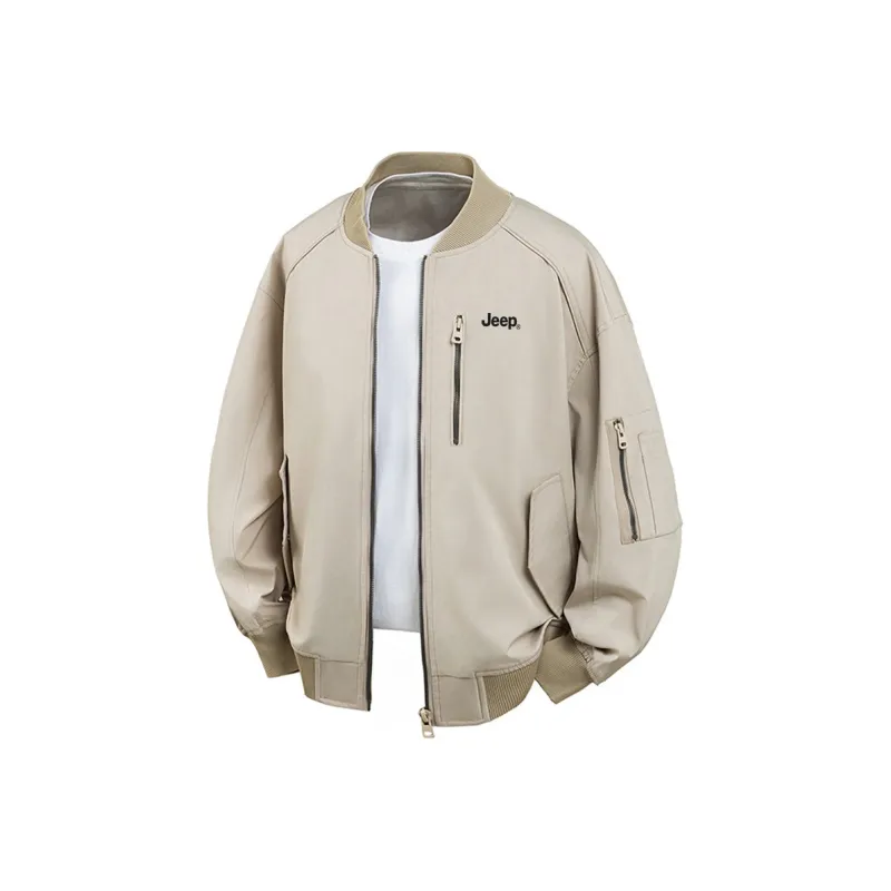 Jeep Long-Sleeved Zip Closure Stand Collar Flight Jackets & Coats Unisex-0