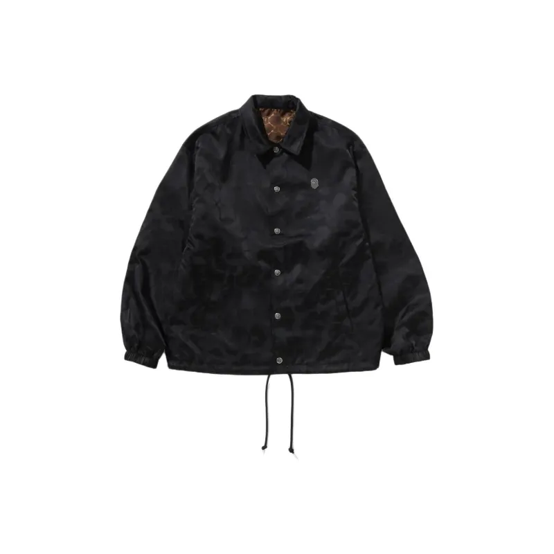 Bape Solid Camo Jacquard Nylon Reversible Coach Jacket-6