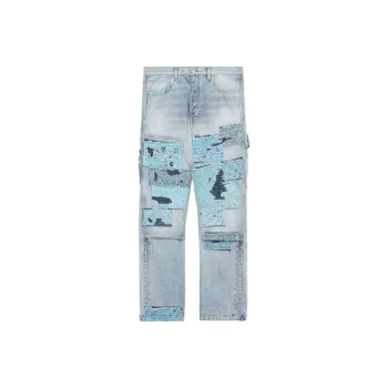 AMIRI Patchwork Detailed Straight Leg Jeans