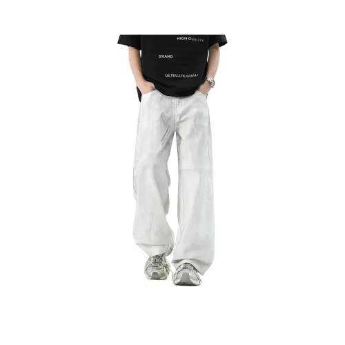 HOKLV Jeans Unisex White