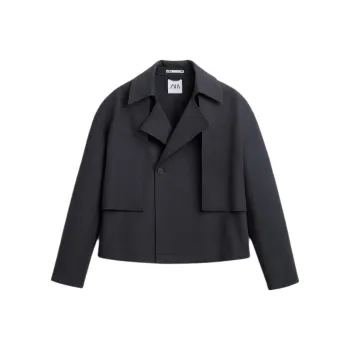 ZARA Trench Coats Men Blue