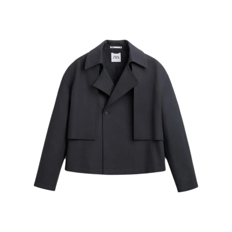 ZARA Trench Coats Men Blue-0