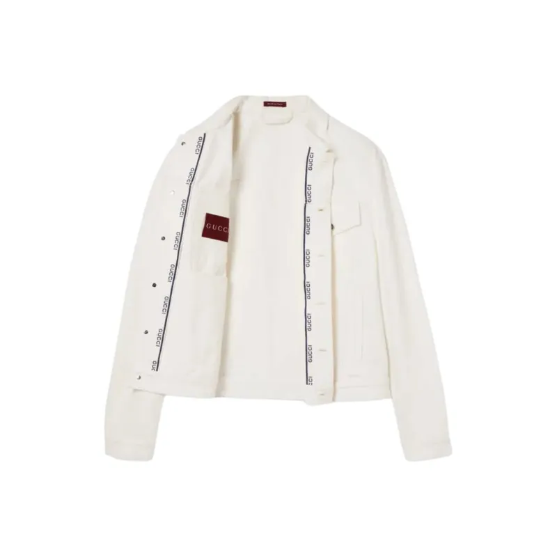 GUCCI FW25 Lido Collection Denim Jacket Men's White-1