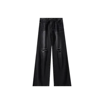 Menglaini Jeans Unisex Black Gray