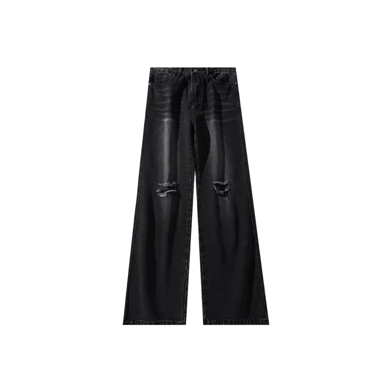 Menglaini Jeans Unisex Black Gray-0
