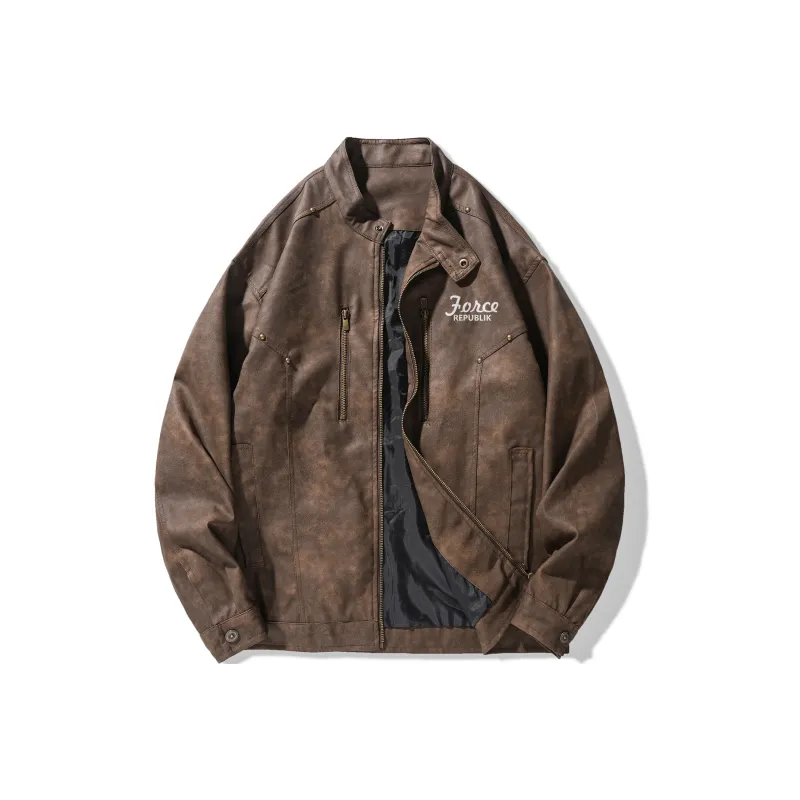FORCEREPUBLIK Leather Jacket Unisex-2
