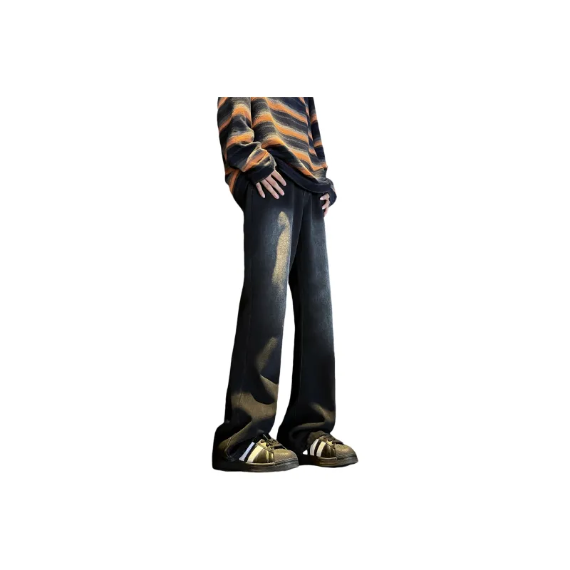 TOUHAOQINGNIAN Jeans Unisex Absolute Black-5