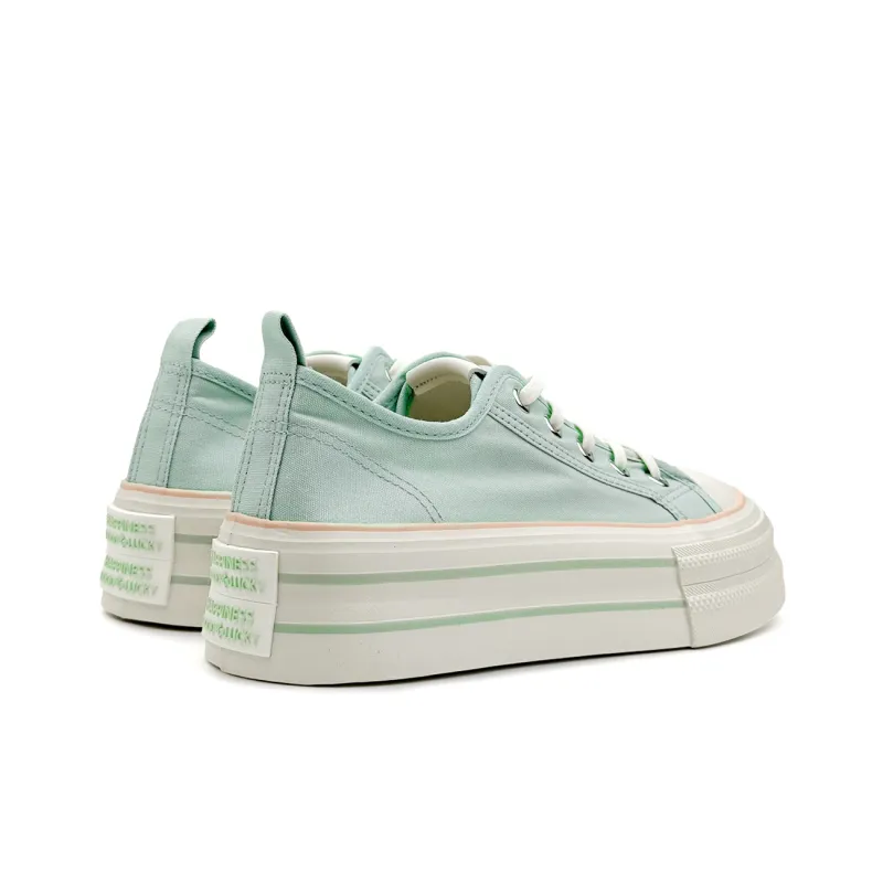 Mengsai Anti Slip Wear Resistant Low Top Canvas Shoes Women's Mambo Green-3