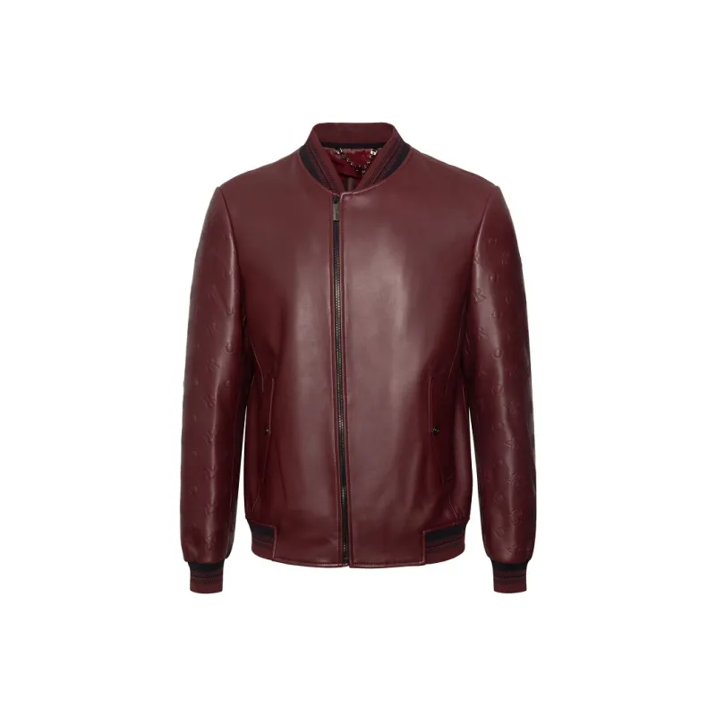 RARE Leather Jackets Men Red-0